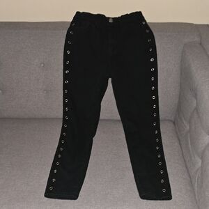 BDG Jeans Womens Size 2 Size 26 Black Twig High-rise Cropped Eyelet Accents Crop